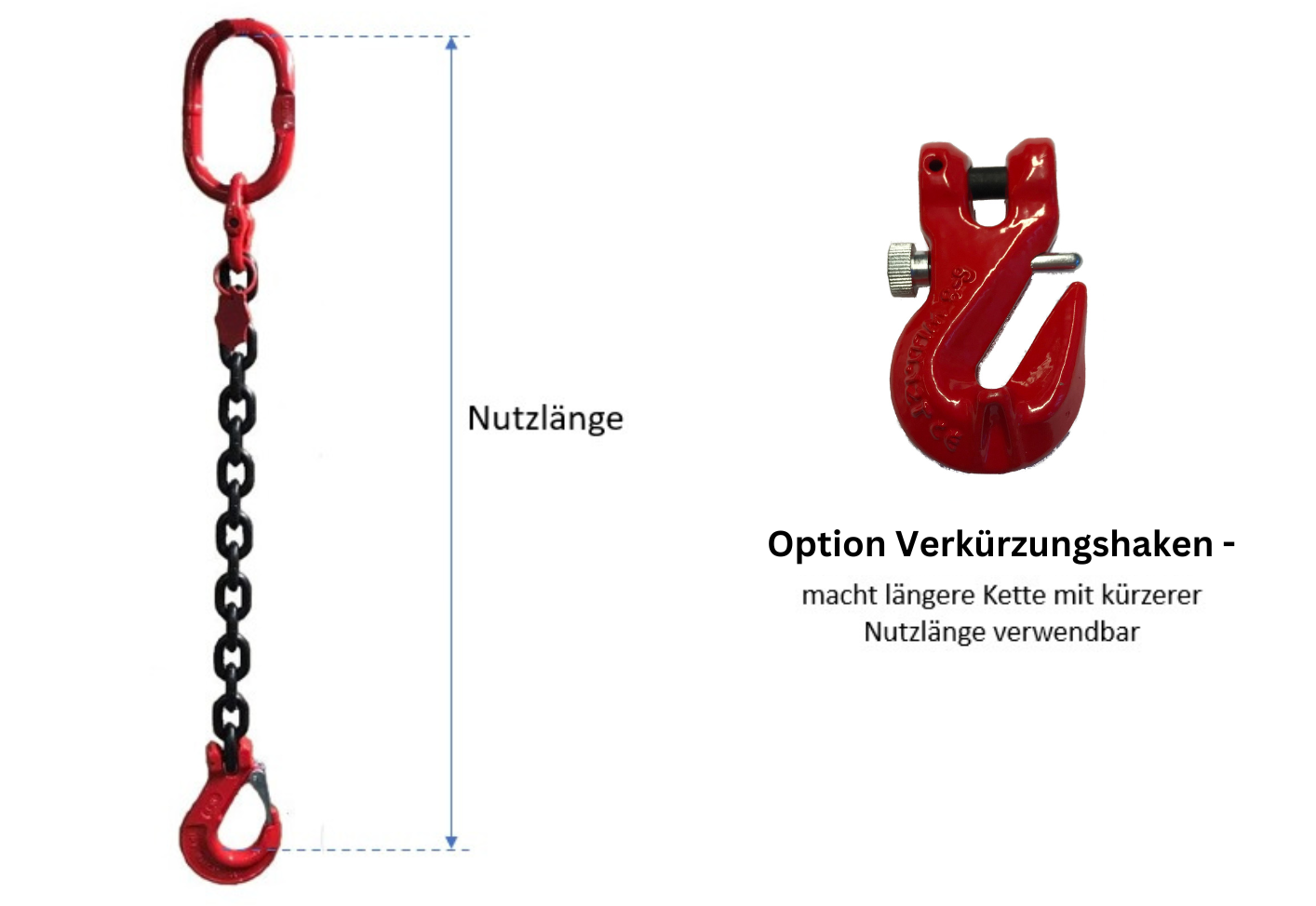 Kettengehänge 4-strang Güte 8 mit Verkürzung | 8mm | 5,50m | 654HKSCL0855